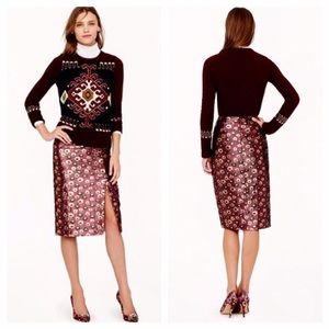 J CREW collection || metallic pencil skirt